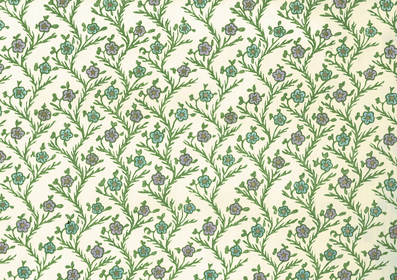 Fiori e Foglie-viola/blu